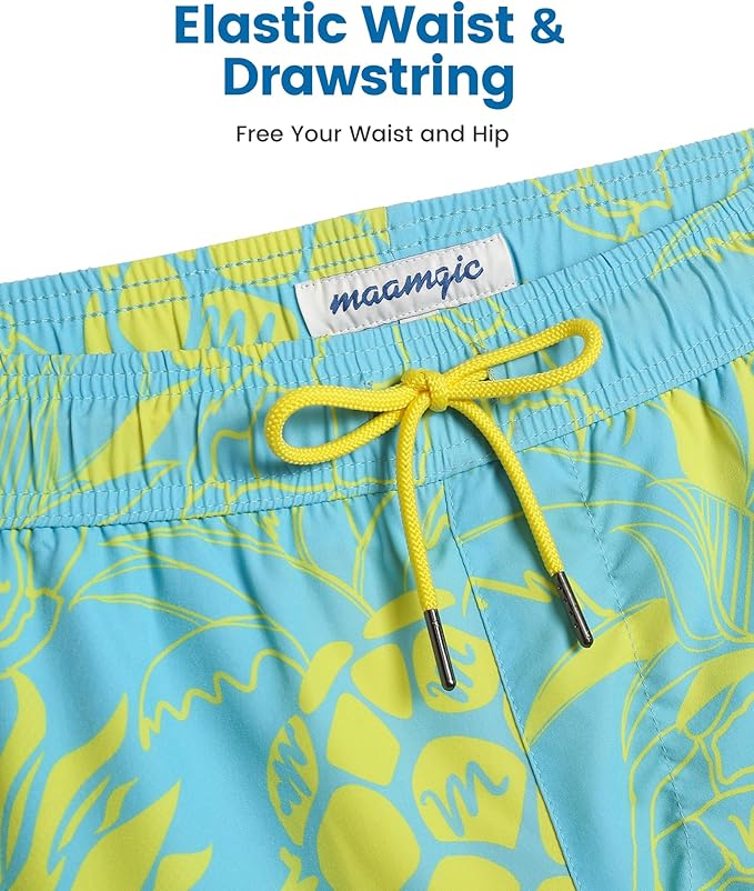 maamgic 2 in 1 Mens Swim Trunks 7 Inch Swim Shorts Swim Suits Board Shorts