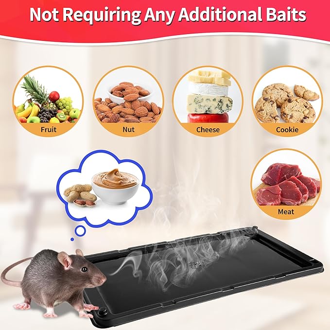 LULUCATCH Sticky Mouse Trap, 36 Pack Large Glue Traps, Pre-Baited Heavy Duty Non-Toxic Bulk Glue Boards Mouse Traps Indoor for Mice, Snakes, Rat, Insects, Cockroaches & Spiders, Pet Safe Easy to Use