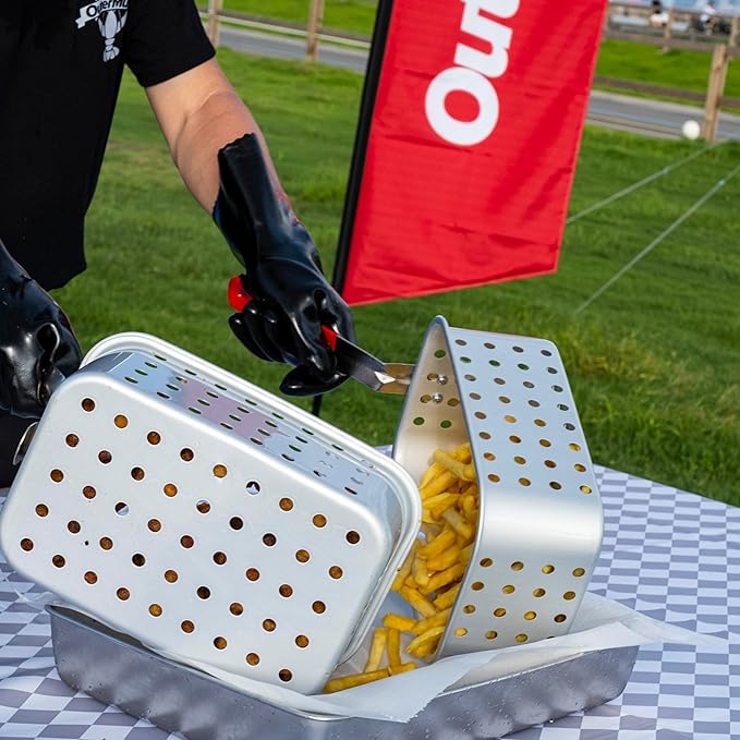 58,000 BTU Outdoor Fish Fryer with Baskets and Lid, 18 Qt. Propane Deep Fryer and 2 Inner Baskets, Ideal for Frying Fish, Chicken Wings, French Fries