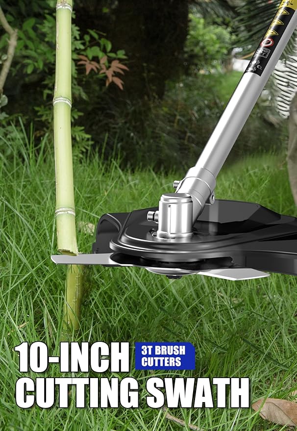 Wild Badger Power 40V Cordless Weed Wacker, String Trimmer/Edger, Pole Saw, Hedge Trimmer and Brush Cutter Blade, Attachment Capable 4-in-1 Multi-Tool Kit with 2 * 20V 4Ah Battery and 1*Charger