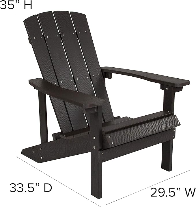 EMMA + OLIVER Campfire Set - Two Slate Poly Resin Adirondack Chairs - 29" Star and Moon Fire Pit with Mesh Cover - Weather Resistant - Wood Burning Fire Pit