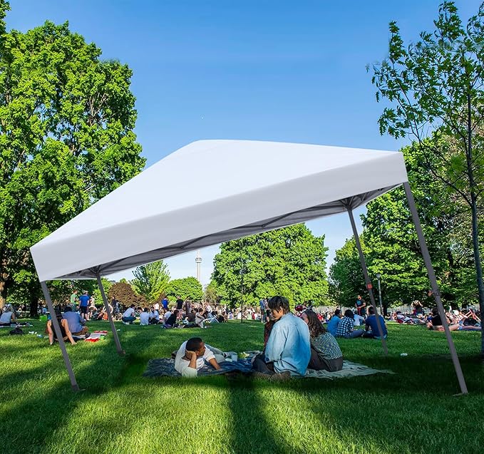 ABCCANOPY 10x10 Pop Up Canopy - Outdoor Patio Portable Canopy Tent Gazebo Heavy Duty for Backyard and Deck with 4 Sandbags and 8 Stakes (White)