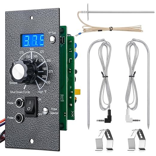 Digital Thermostat Controller for Traeger Wood Pellet Grill Control Panel Pro PID Board Replacement Parts BAC365 RTD Sensor Thermometer Meat Probe BBQ Accessories