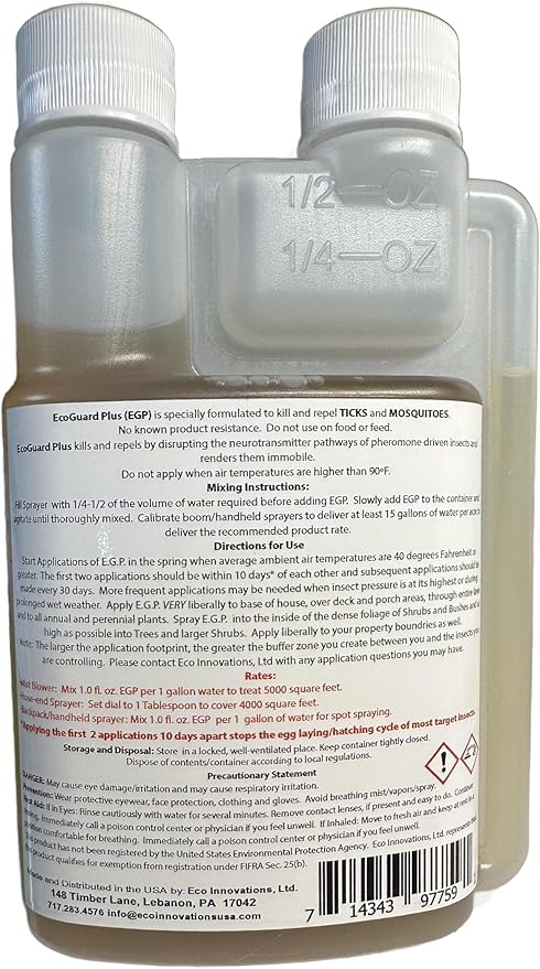 Mosquito Spray for Yard, Gentle but Effective Outdoor Insect Control, Kills Ticks on Contact, Natural Essential Oils, 8 OZ