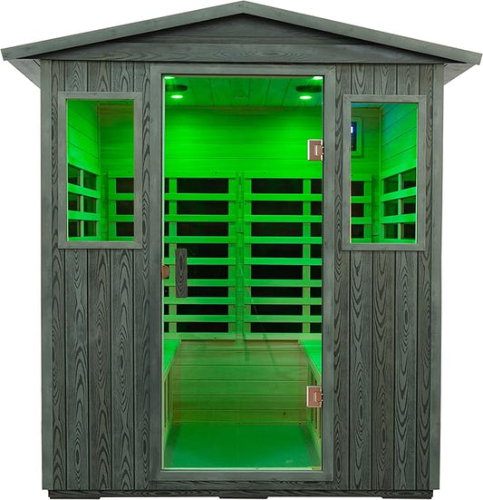 LTCCDSS Ultra-Low EMF Outdoor Sauna 3-Person, Full Spectrum Carbonized Black Walnut Far Infrared Sauna for Home, Near&Mid-IR Light, EMF 0.1-1mG, 81.1 * 45 * 83.5 Inch (81.1 * 45 * 83.5 inch)