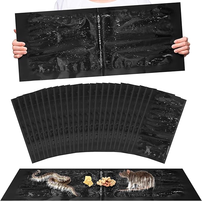 12 Pack Large Super Sticky Rat Glue Traps, Mouse Glue Traps, Sticky Trap for Mouse Mice Snake Rat Snake for Home Outdoor Indoor Restaurant Office (26" x 11")