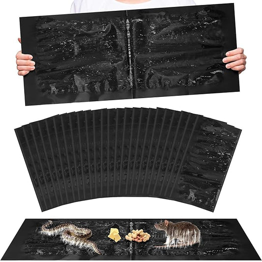 12 Pack Large Super Sticky Rat Glue Traps, Mouse Glue Traps, Sticky Trap for Mouse Mice Snake Rat Snake for Home Outdoor Indoor Restaurant Office (26" x 11")