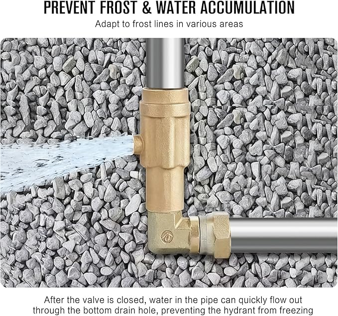 GALAX PRO Freeze Proof Outdoor Hydrant Head with 3/4" Pipe Connection, 1" NPT Galvanized Pipe Thread, No Lead -Perfect for Yard, Garden, Farm, Pasture Irrigation & Drinking (Pipe Not Included)