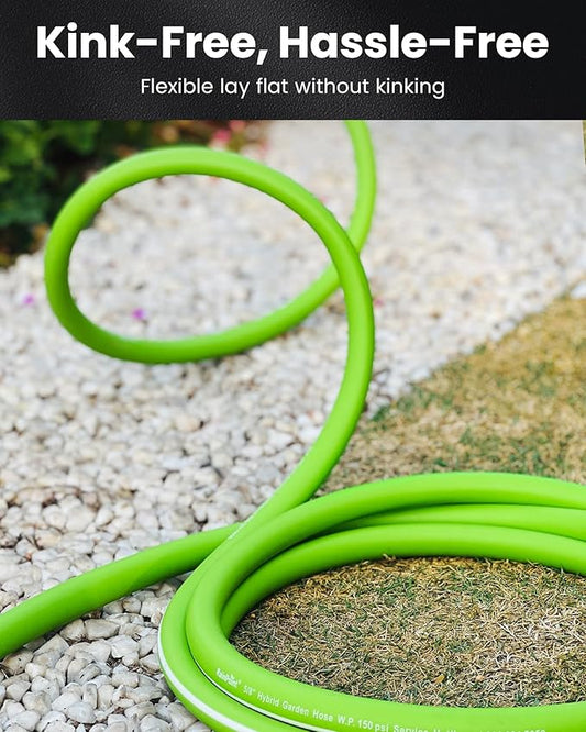 RAINPOINT Short Leader Garden Hose 5ft - Lightweight Water Hose with Swivel Handle - Flexible, Heavy Duty, Hybrid Rubber, with Male to Female Fittings