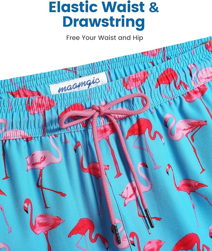 maamgic 2 in 1 Mens Swim Trunks 7 Inch Swim Shorts Swim Suits Board Shorts