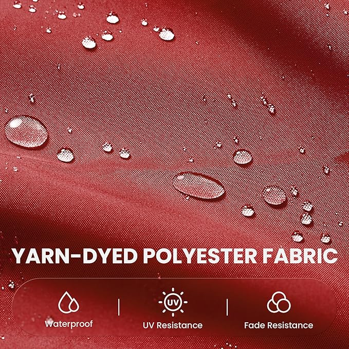 9' X 12' Cantilever Patio Umbrella with Base Included Rectangular Outdoor Large Offset Umbrellas with 7 Tilts Adjustable 360°Rotation for Deck Pool Garden Backyard, Red