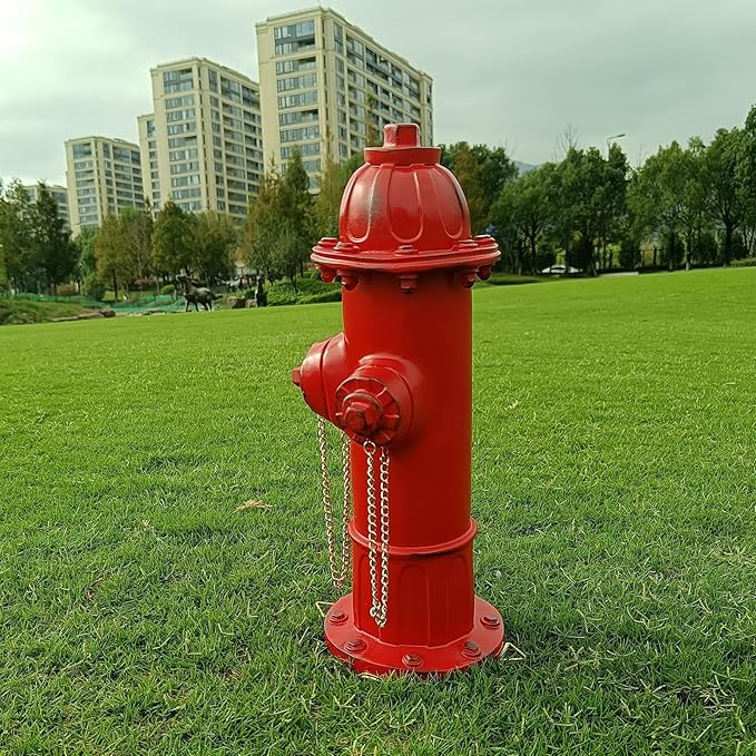 SHGYIBRISK Fire Hydrant for Dogs to Pee On: Dog Fire Hydrant Pee Post Outdoor - 13" Training Post Statue for Yard Garden (Red)