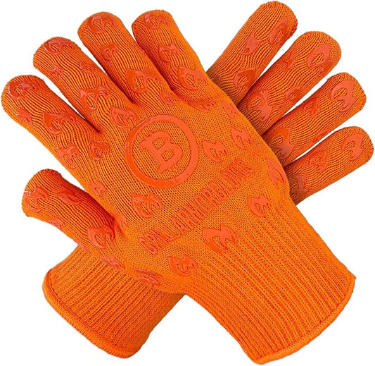 Grill Armor Oven Gloves – 932°F Heat, Fire & Cut Resistant Mitts for BBQ, Grill, Cooking, Grilling, Baking, Smoker & Fire Pit