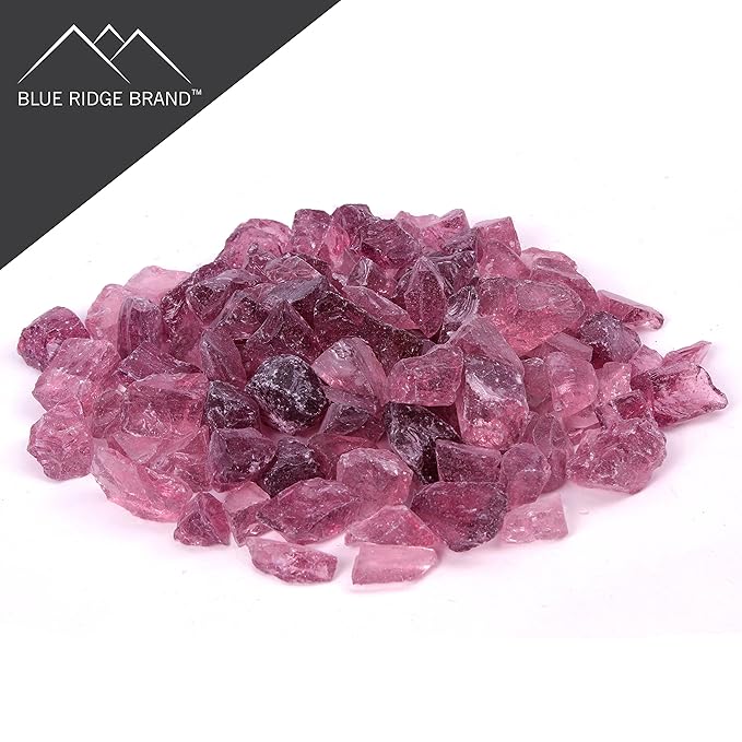 Fire Glass - Glass Stones for Fire Pit & Fireplace - Gas & Propane (10 Pound, Purple)