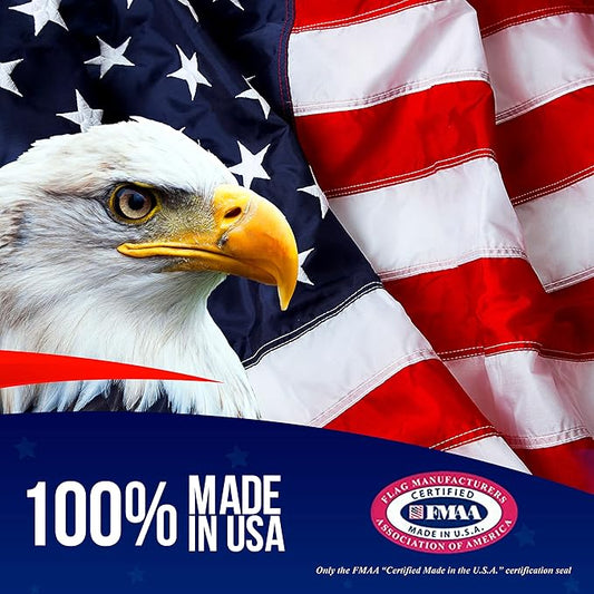 2.5x4 American Flags for Outside | American Flag Made in USA Heavy Duty American Flags for Outside 2.5x4 with Embroidered Stars and Sewn Stripes American High Wind- All Weather US