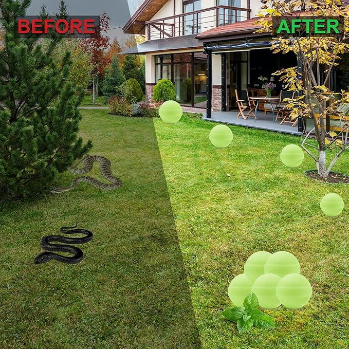 30 Pack Snake Repellent for Yard Powerful, Snake Away Repellent for Outdoors, Moth Balls for Outdoor Use