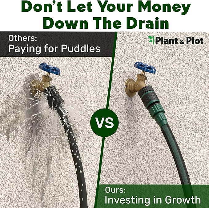 Flat Soaker Hose 75ft for Garden // Drip Hose for Garden Beds, Lawns and Trees // Heavy Duty Leakproof Design with Quick Connect // Linkable Irrigation System for Vegetables and Flowers