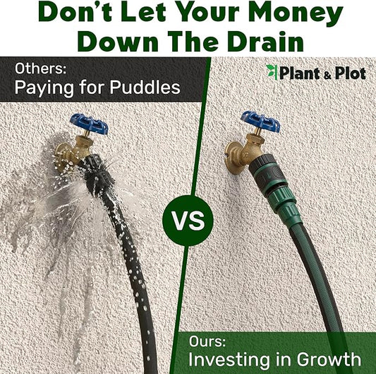 Flat Soaker Hose 75ft for Garden // Drip Hose for Garden Beds, Lawns and Trees // Heavy Duty Leakproof Design with Quick Connect // Linkable Irrigation System for Vegetables and Flowers