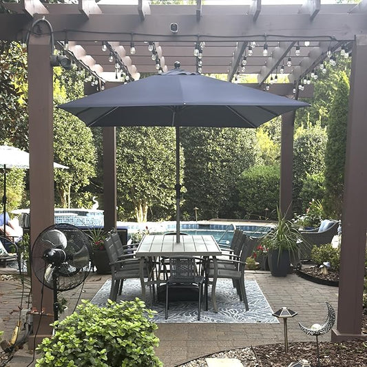 PURPLE LEAF 9' x 11' Rectangle Paito Outdoor Umbrella for Patio, Aluminum Table Umbrella for 3 Year Fade Resistant, Sturdy Pool Market Umbrella for Deck Garden, Patio or Lawn