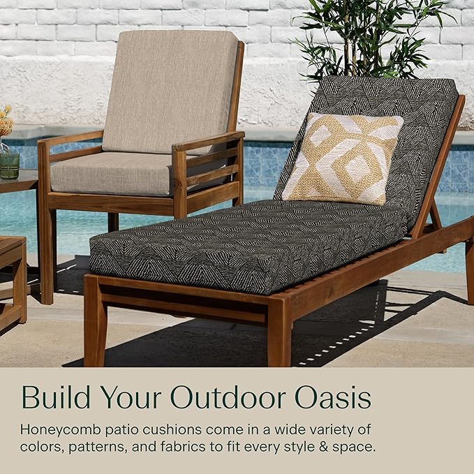 Honeycomb Outdoor Heritage Chaise, 22.5" W x 70" L, Zaire Chair Cushion for Patio Furniture