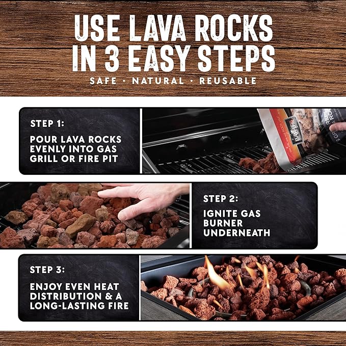 7 Lb. Bag of Natural Lava Rocks for Backyard BBQ Cooking, Burner Grill, Firepit, Bonfires, Campfire, Indoor Fireplace, Fire Bowl, Lava Rocks for Gas Grill Charbroilers by FryOilSaver Co. (Pack of 1)