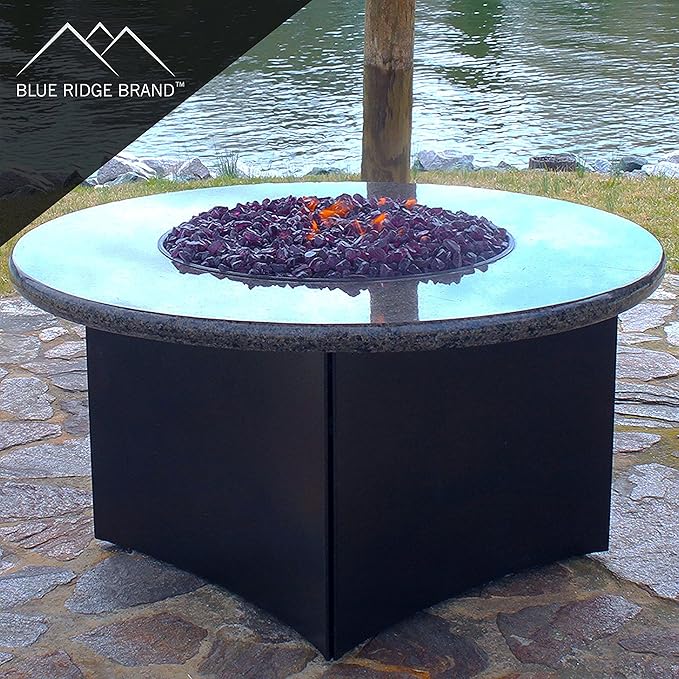 Fire Pit Glass - Fire Glass for Fire Pit - Firepit Glass Rock - Glass Stones - Fire Pit Glass Rocks - Gas & Propane Fire Pit & Fireplace Glass (50 Pound, Purple)