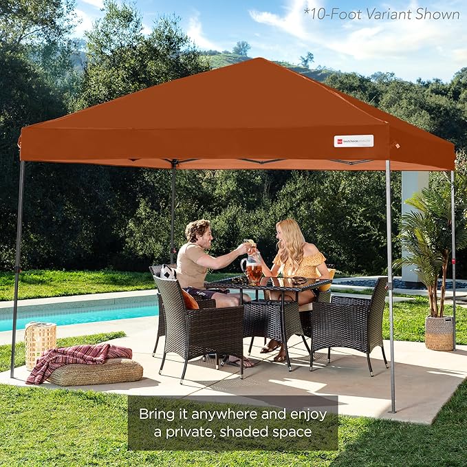 Best Choice Products 8x8ft 1-Person Setup Pop Up Canopy Tent Instant Portable Shelter w/ 1-Button Push, Case, 4 Weight Bags - Rust