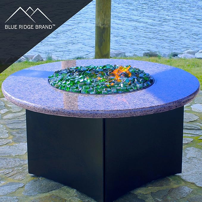 Reflective Fire Pit Glass Cubes - Professional Grade Fire Glass for Fire Pit - 1" Firepit Glass Rock - Glass Stones - Gas & Propane Fire Pit & Fireplace Glass (50 Pound, Green)
