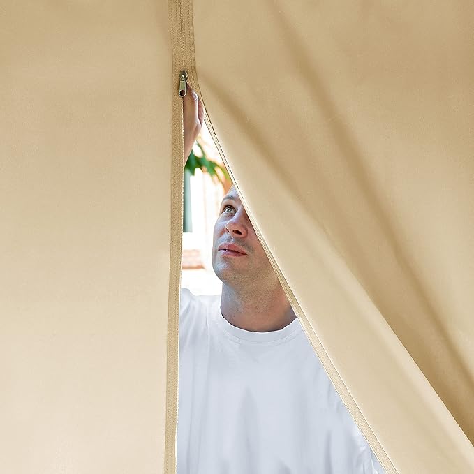 TOOLPORT Gazebo 10X10 Ft Approx. 5.31 Oz/Yd² Strong Polyester Fabric Pavilion with 4 Curtains