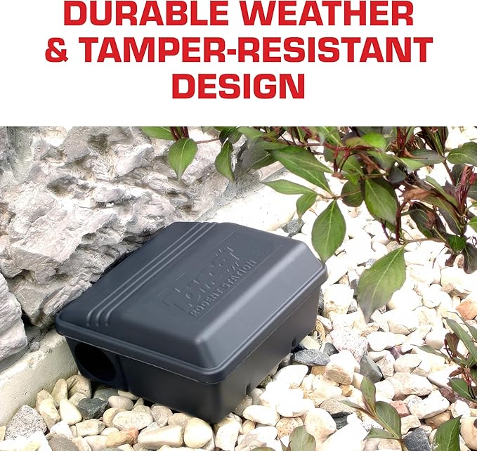 Tomcat Rodent Station, Includes 1 Rodent Station with 4 Bait Securing Rods and 1 Security Key - Fits Rat or Mouse Sized Traps (Baits & Traps Sold Separately) - Use Indoors or Outdoors