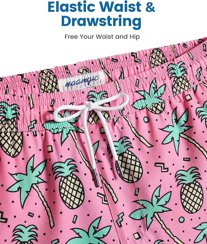 maamgic 2 in 1 Mens Swim Trunks 7 Inch Swim Shorts Swim Suits Board Shorts