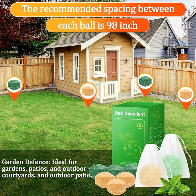 Natural Mouse Repellent Ball, 36 Pack Rodent Repellent Balls Peppermint Oil to Repel Mice and Rats, for Car Engines Home Kitchen Yard Garage Indoor
