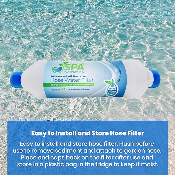 Spa Platinum Pro Start Up Advanced Kit I Spa Monthly Spa Conditioner I Pipe Cleanser I Adanced All Purpose Hose Water Filter