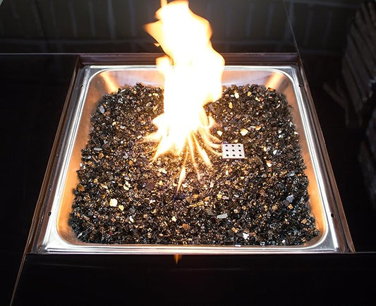 Hiland RFGLASS-RBLK Fire Glass, 10 lb, Black