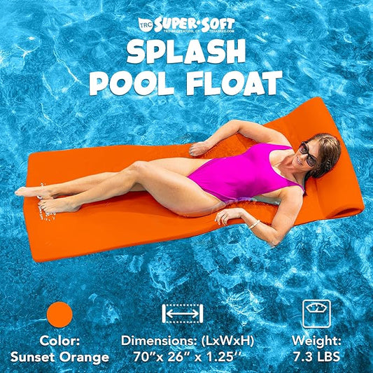 TRC Recreation Foam Swimming Pool Float, Floating Water Lounger, Splash 1.25”