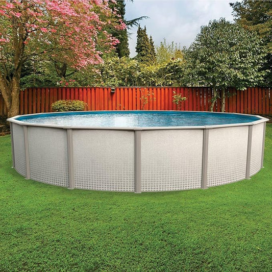 in The Swim 21' Round Above Ground Swimming Pool - Freestyle Package - Featuring: Sand Filter, Pump System and A-Frame Ladder