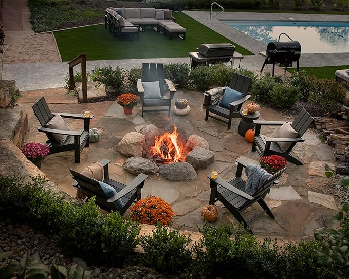 POLYWOOD AD420AR Modern Adirondack Chair, Aruba