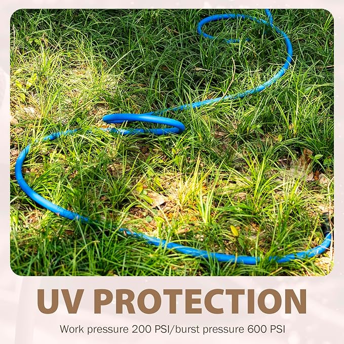 5/8" Hot/Cold Water Hose 75ft, -50℉ To 190℉ Heavy Duty,Flexible,Burst 600 Psi 3/4" Brass Fittings with Swivel Grip Handle for Outdoor,Yard, Farm, Blue