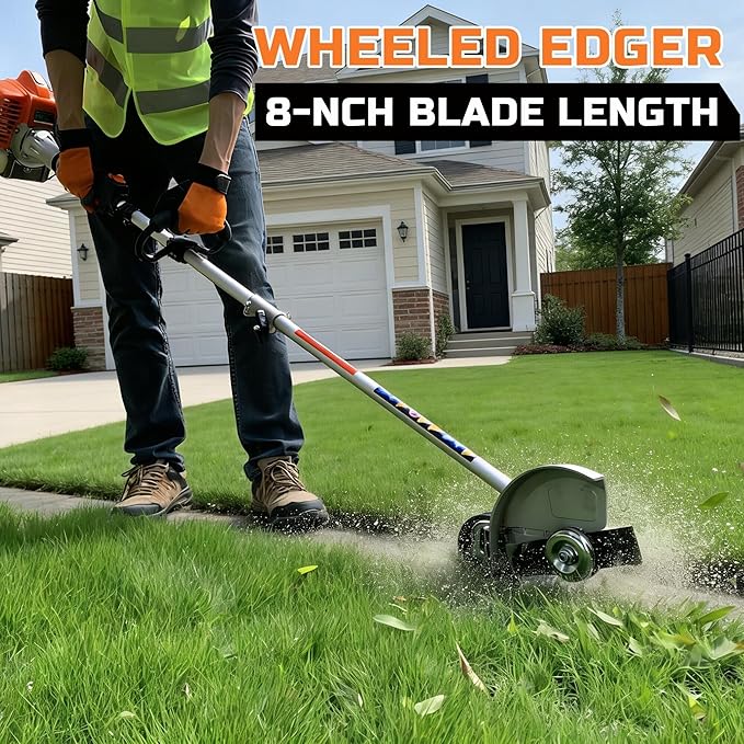 PROYAMA 26cc Weed Eater/Wacker Gas Powered, 2-Cycle Gas String Trimmer/Edger, 3 in 1 Brush Cutter with 17’’ Cutting Path, Grass Trimmer Light Weight