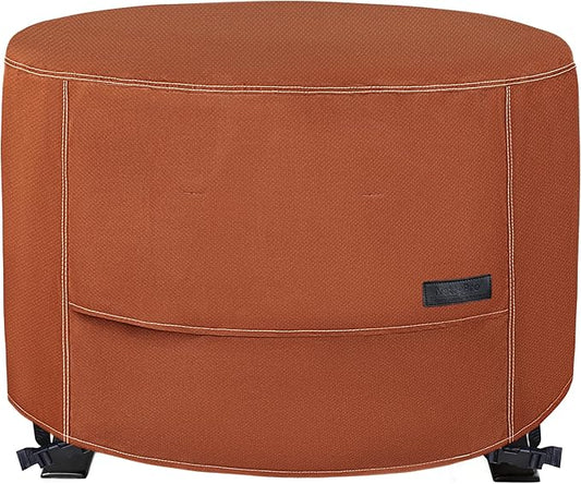 NettyPro Fire Pit Cover Round Waterproof Outdoor Firepit Cover for Gas Propane Fire Pit Table, 50 x 24 inch, Brown