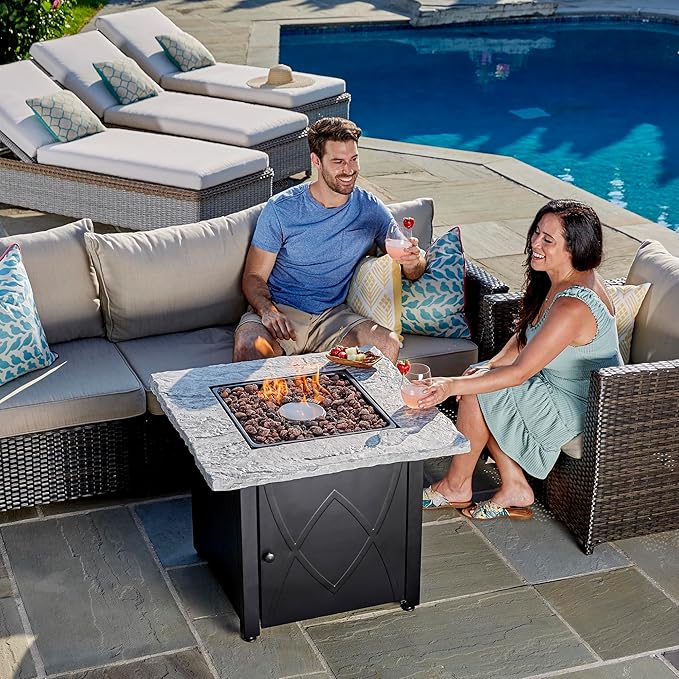 Endless Summer 30" Propane Gas Outdoor Fire Table, Brown