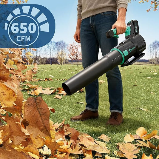 Brushless Cordless Leaf Blower - 650CFM & 200MPH, Electric Leaf Blower w/4.0Ah Battery, 20V Blowers Cordless, Lightweight Battery Blowers for Lawn, Patio, Yard, Garden, Outdoor