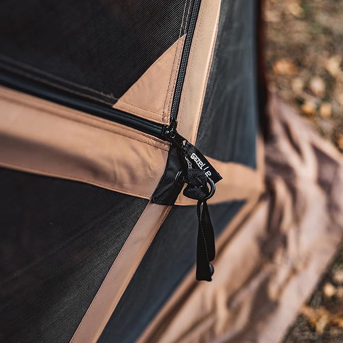 Gazelle Tents™ G6 Cool Top 6-Sided Portable Gazebo, Easy Pop-Up Hub Screen Tent, Waterproof, UV Resistant, 8-Person & Table, Badlands Brown, 91” x 139” x 123”, GG620BR