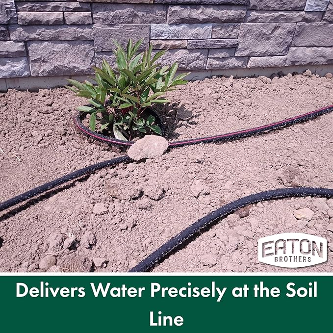 Eaton Brothers Bulk Soaker Hose 1/2-Inch x 500 ft – Professional-Grade Recycled Rubber Soaker Hose – Long-Run Garden Watering System for Large Gardens, Beds, and Greenhouses