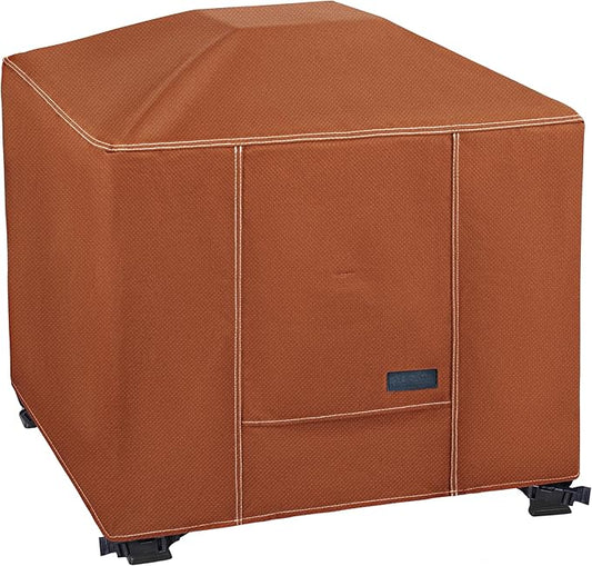 NettyPro Fire Pit Cover Square Waterproof Outdoor Firepit Cover for Gas Propane Fire Pit Table, 32 x 32 x 24 inch, Brown