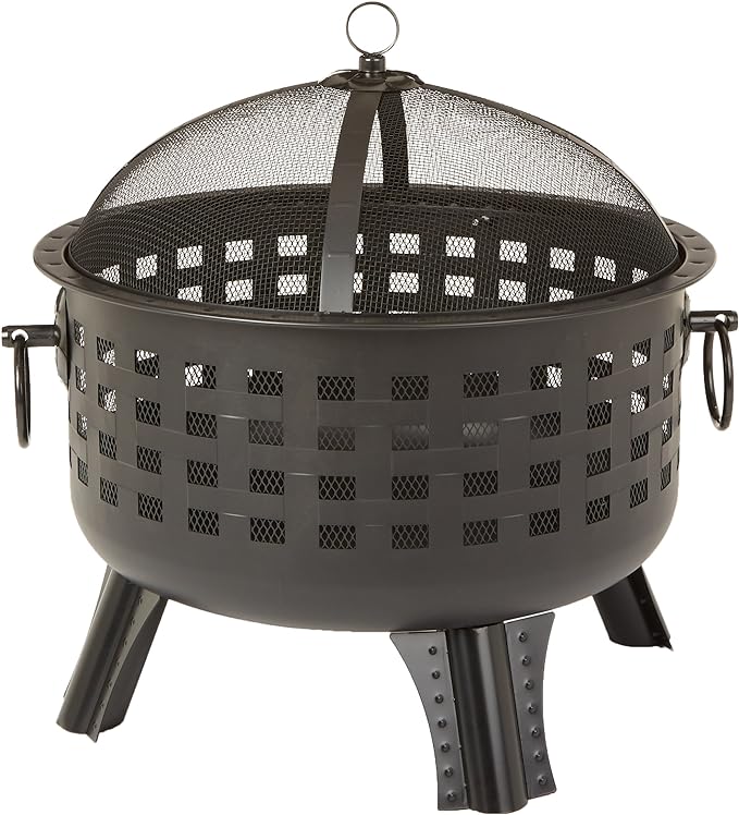 Amazon Basics 27 inch Steel Round Lattice Fire Pit