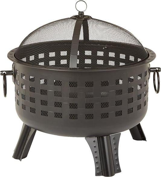 Amazon Basics 27 inch Steel Round Lattice Fire Pit