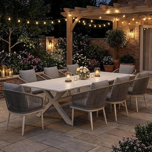 Aeeiua 63" x 38" Outdoor Dining Table, Rectangle Patio Table with Slatted Tabletop for Backyard, Garden, Deck, Poolside