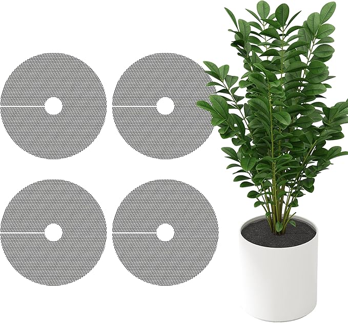 Adnee 4 Pcs 15.7 Inch Plant Pot Grids-Cuttable Plant Pot Soil Covers Protectors from Animals-Indoor Plant Pot Soil Guard for Outdoor Garden Plant Protection