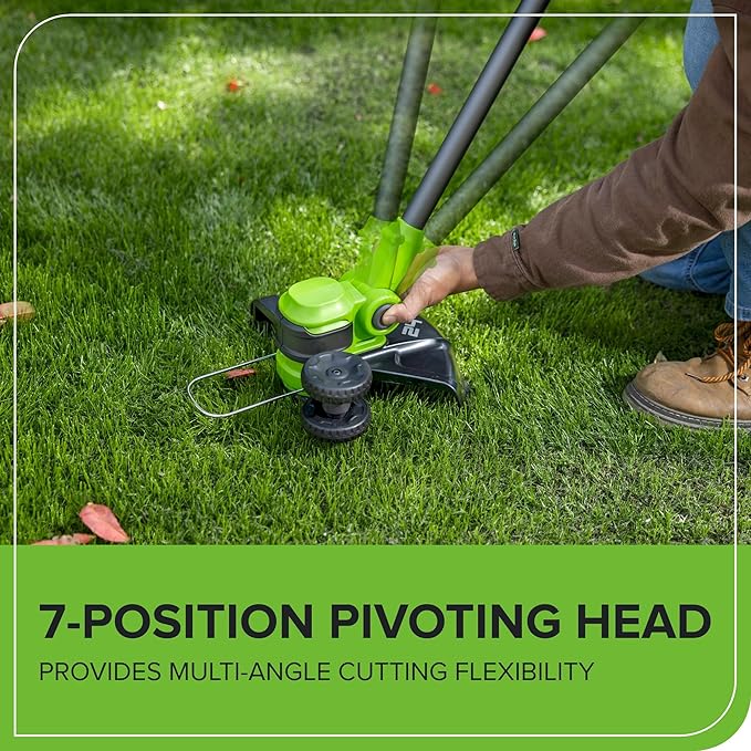Greenworks 24V 12" Cordless String Trimmer/Edger with 20 Replacement Blades, Battery and Charger Not Included